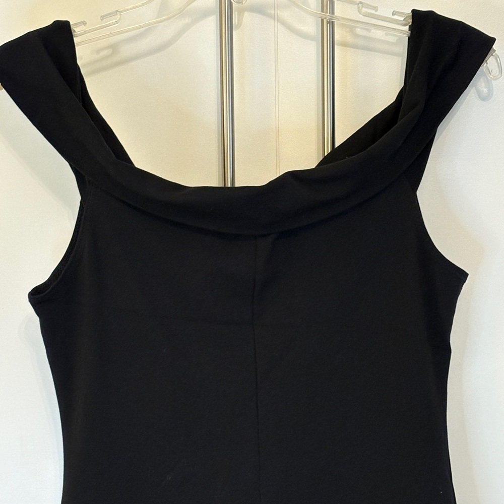 LAST CALL! A'gaci Black Off-the-Shoulder Sheath Dress - Picture 5 of 8